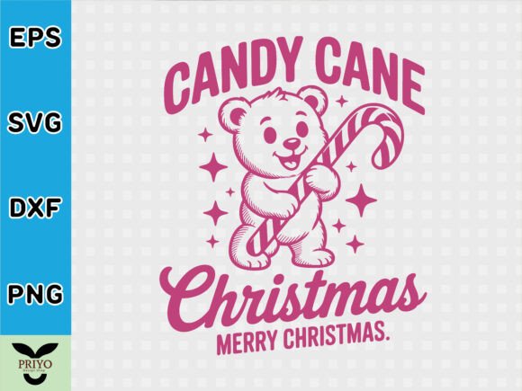 Candy Cane Christmas Club T-shirt Design Graphics