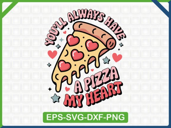 Cute Kawaii Pizza Love Sublimation: Graphics & T-Shirt Designs
