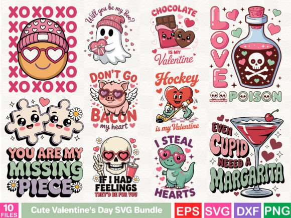 Cute Valentine’s Day SVG Bundle: Graphics & T-Shirt Designs