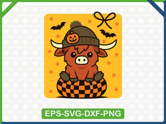 Halloween Highland Cow SVG Design: Graphics & T-Shirt Designs