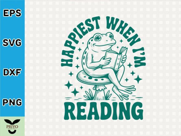 Happiest When I’m Reading: Graphics & T-Shirt Designs