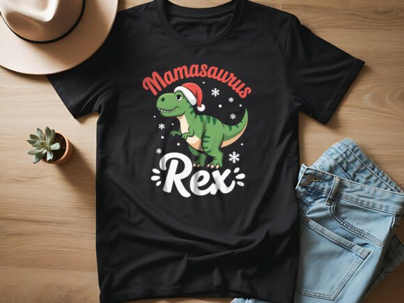 Mamasaurus Christmas T-Rex Graphic: Graphics & T-Shirt Designs