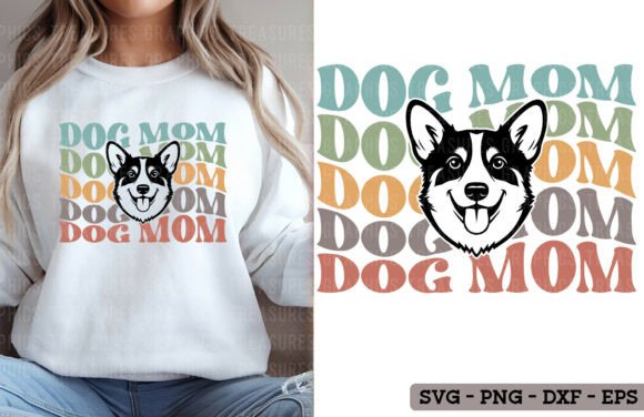 Retro Dog Mom SVG PNG Corgi Dog Lover