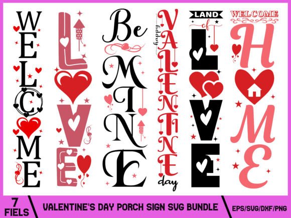 Valentine’s Day Porch Sign SVG Bundle: Graphics for T-Shirt Designs